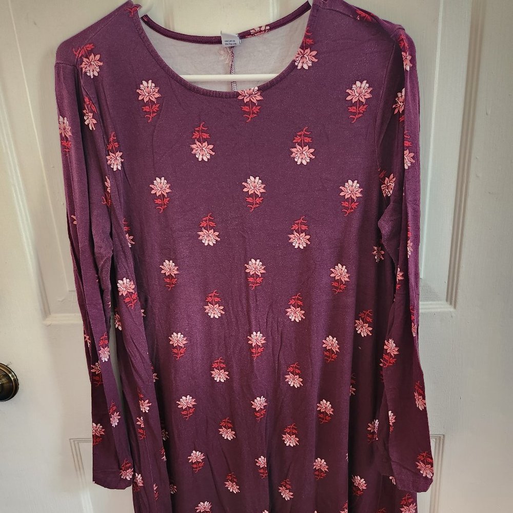Purple Floral Swing Dress